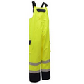 Lime Green Class E Waterproof Bib Overalls with Pockets